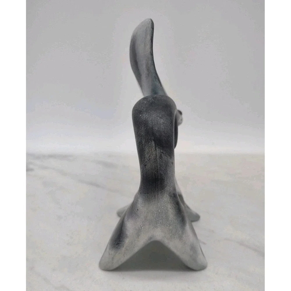 Vtg Hobbyist Ceramic Striped Gray Cat Kitten Bow Tie Figurine Hand Painted 5